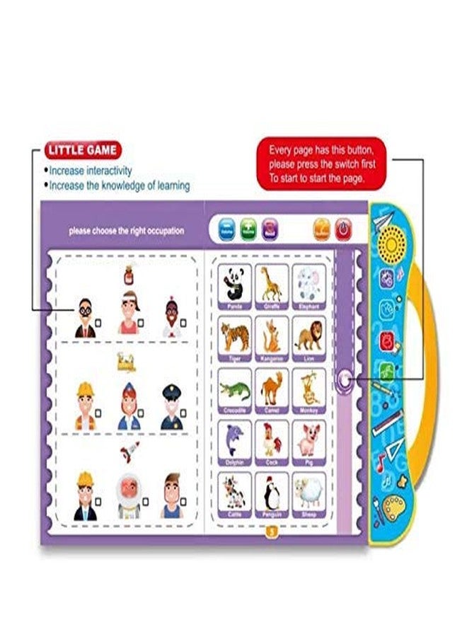 OANGO كتاب OANGO® Kidzz للذكاء | كتاب تفاعلي للأطفال - كتاب تعليمي موسيقي باللغة الإنجليزية لتعليم الصوتيات للأطفال من عمر 3 سنوات فما فوق | الأولاد | الأطفال الصغار - متعدد الألوان - Image 3